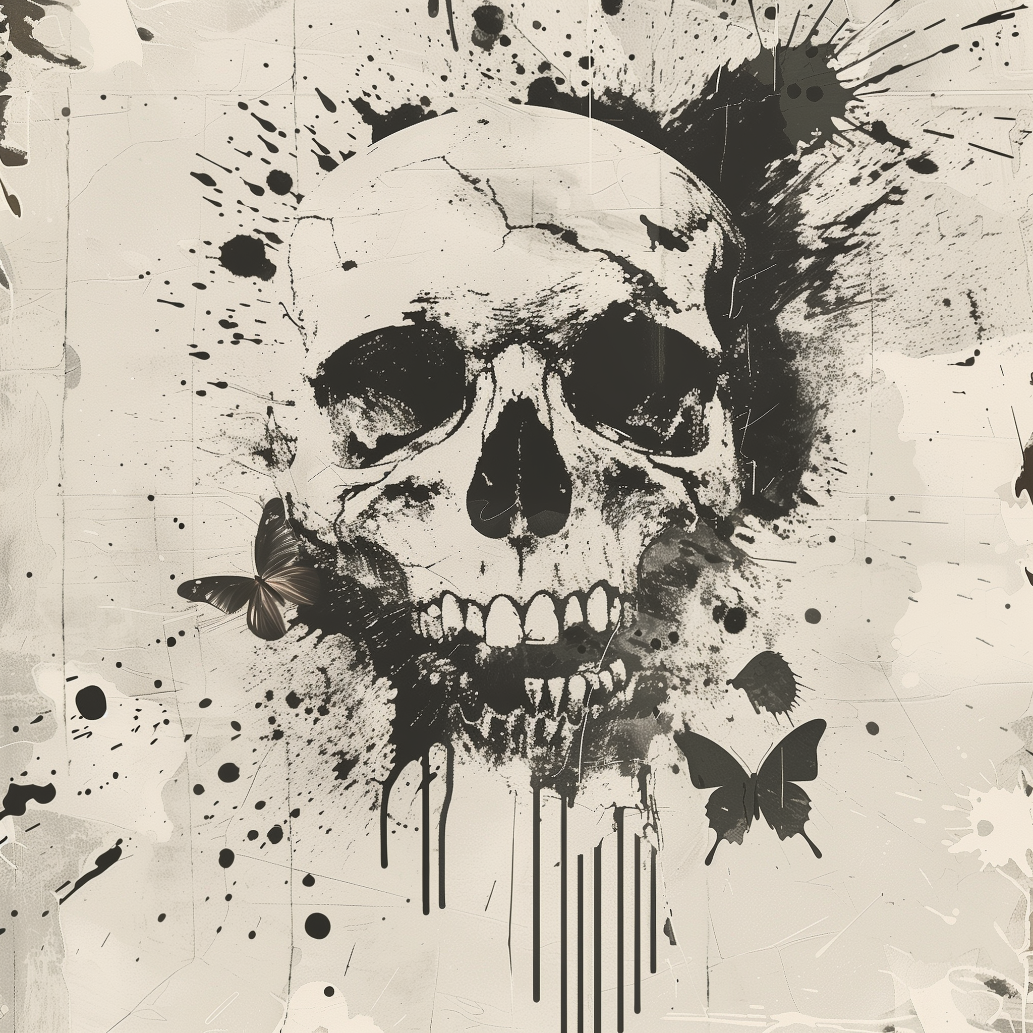 Skullhead Art Old Paper